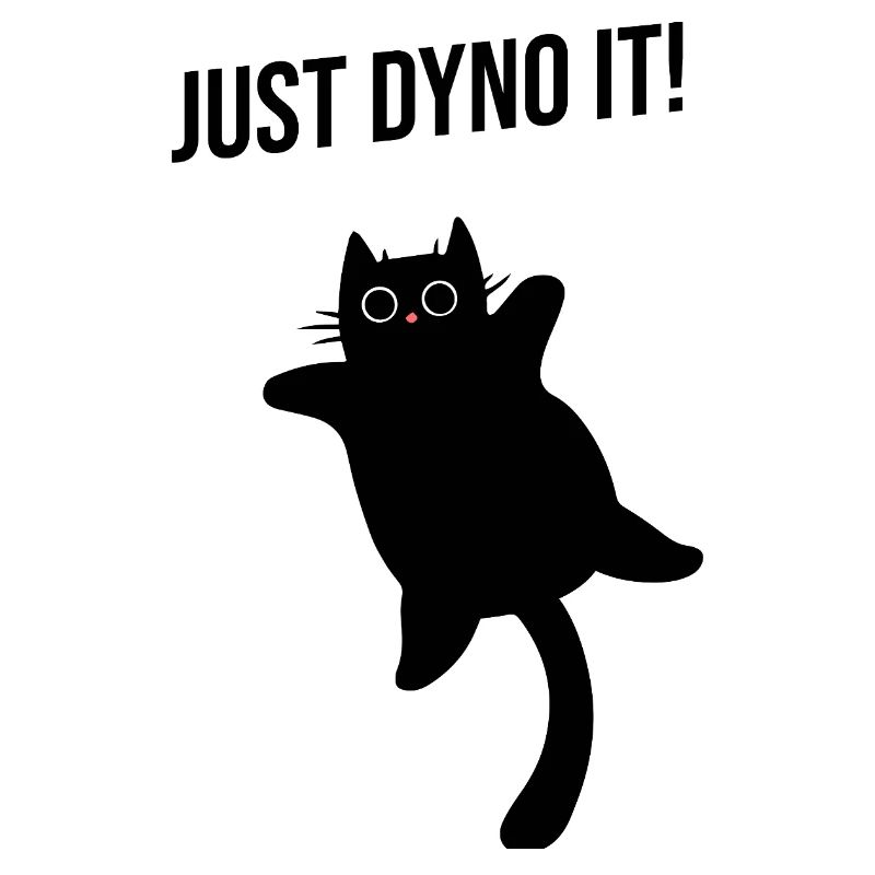 Cat climbs dynamically climbing route Dyno boulder