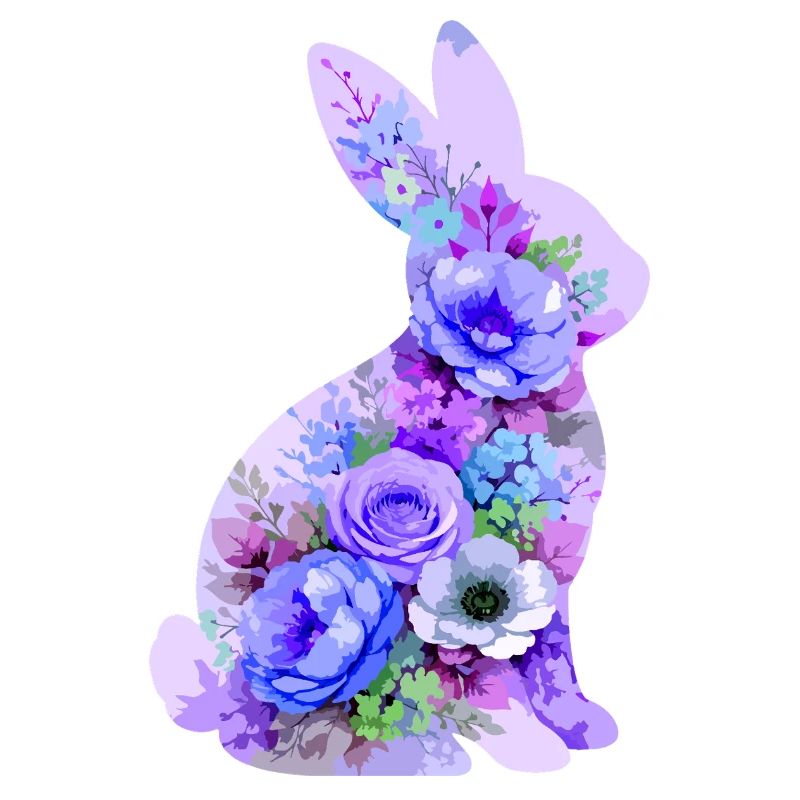 Fleurs pastel de lapins