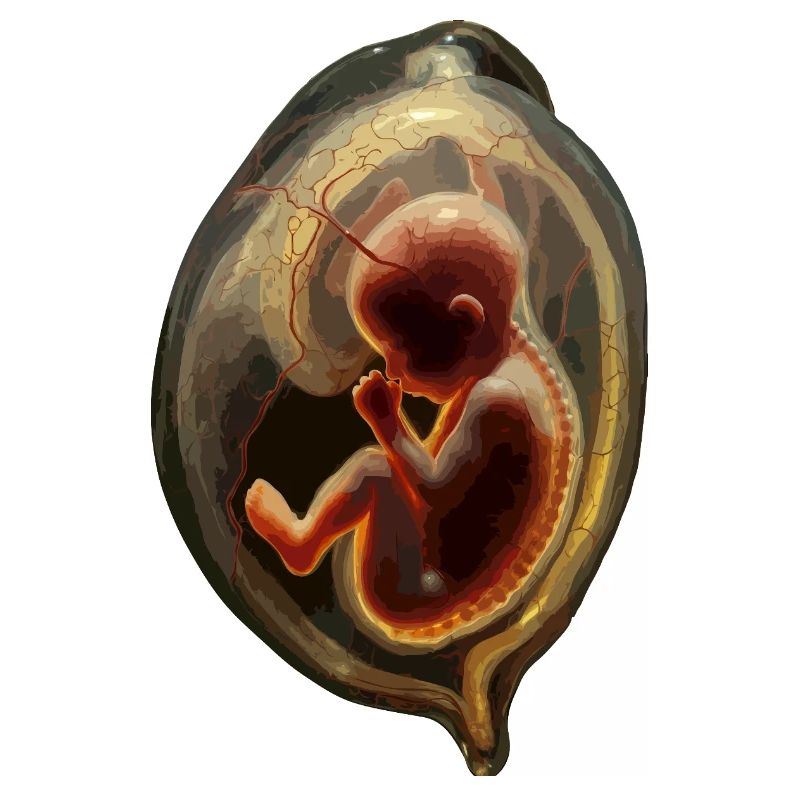 Embryo-Silhouette in der Gebärmutter