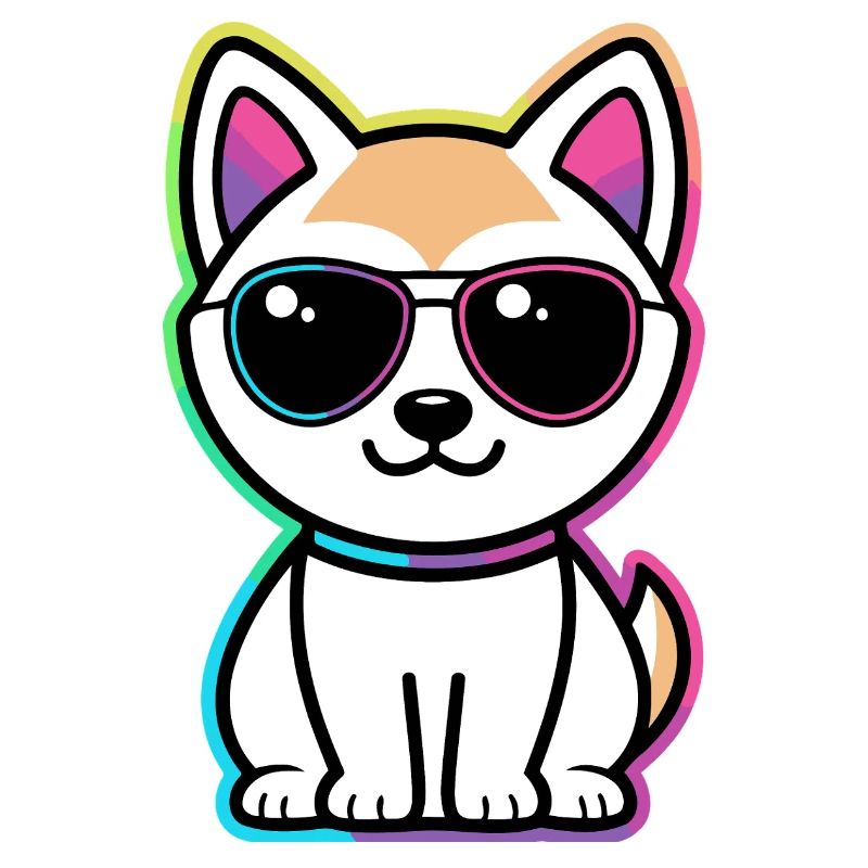 Katzen-Neon-Regenbogenbrille