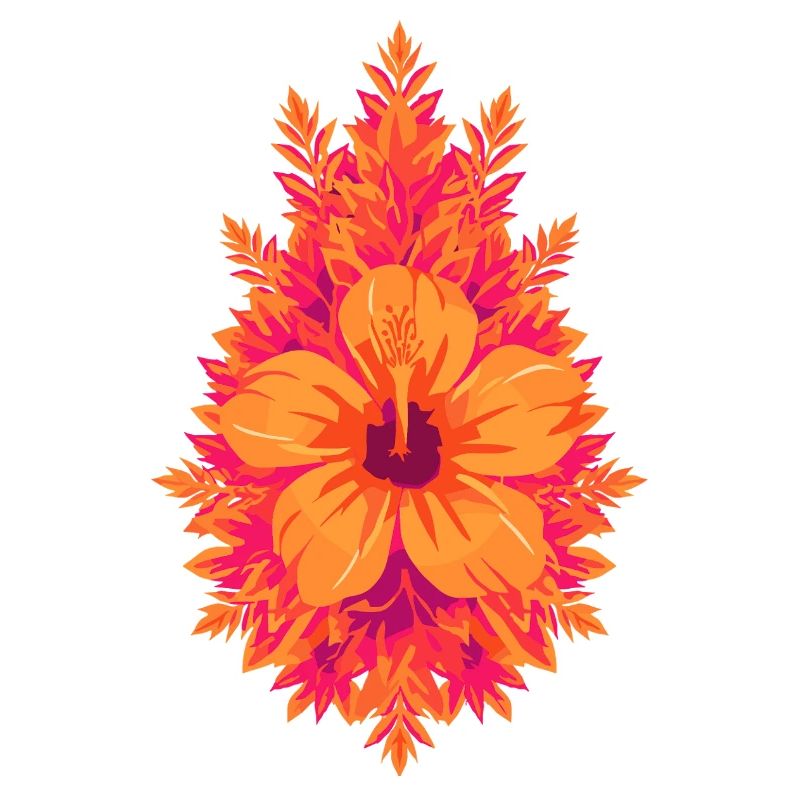 Flames Hibiscus Tropical Bloom