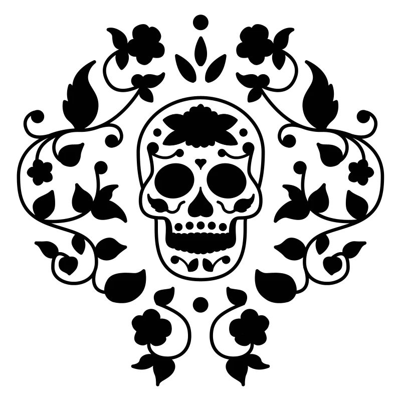 Sugar skull flower pattern t shirt graphic