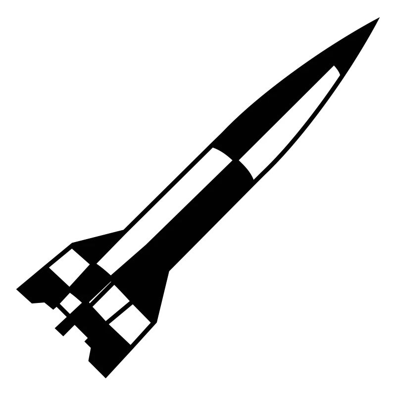 A4 Rakete einfarbig schwarz
