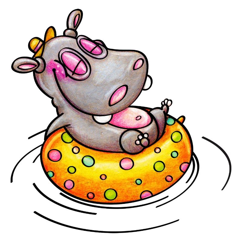 hippo with float