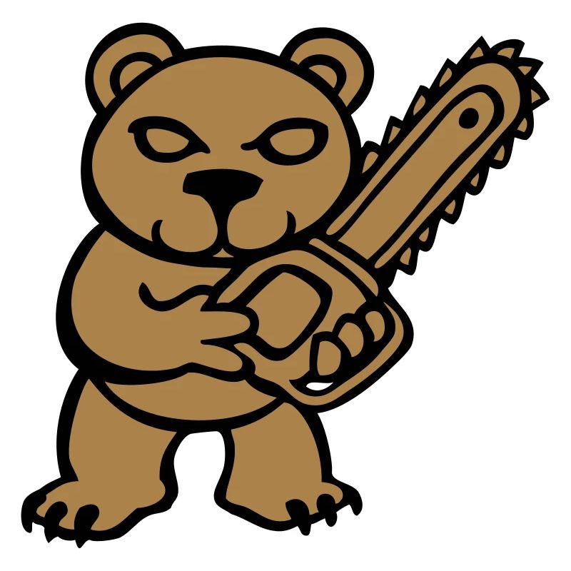 teddy bear pruner bear chainsaw fun naughty