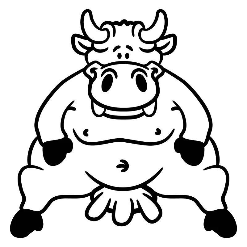 Fette Sitzende Dicke Euter Kuh