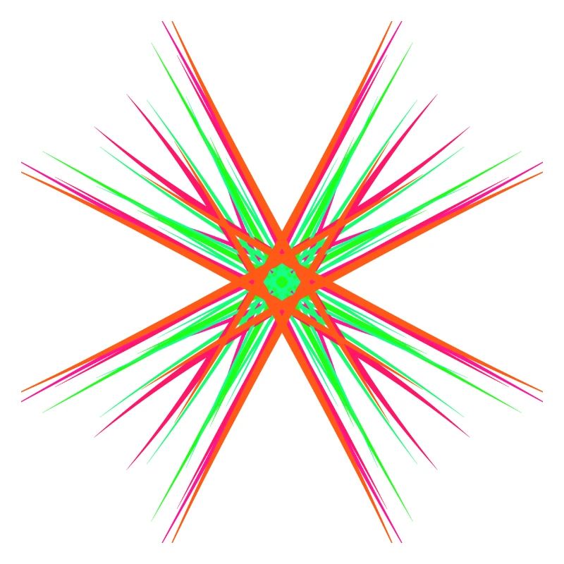 Étoile composée de plusieurs couleurs vives