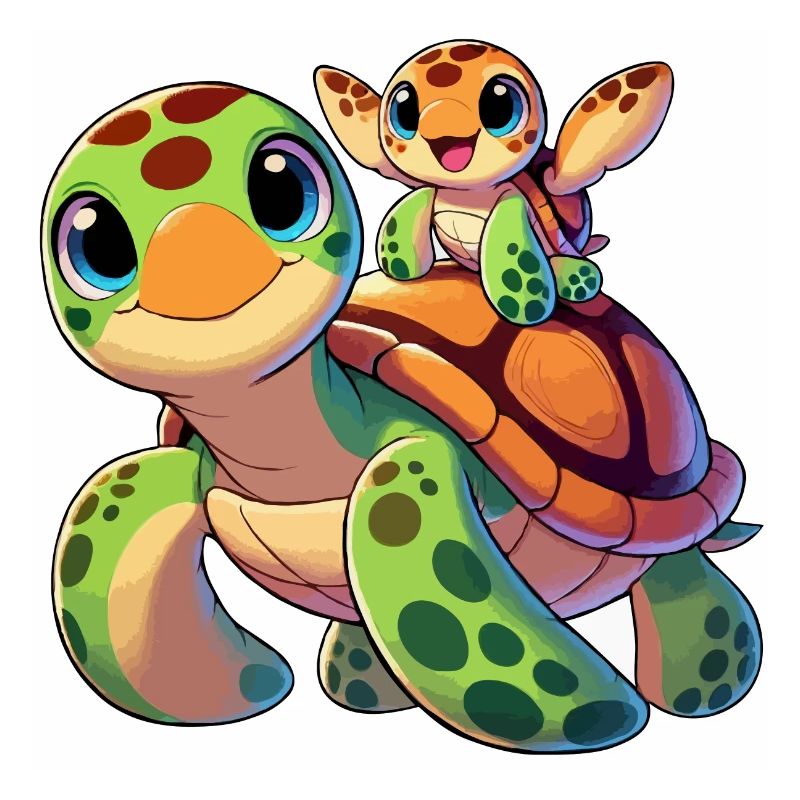Mère tortue avec enfant