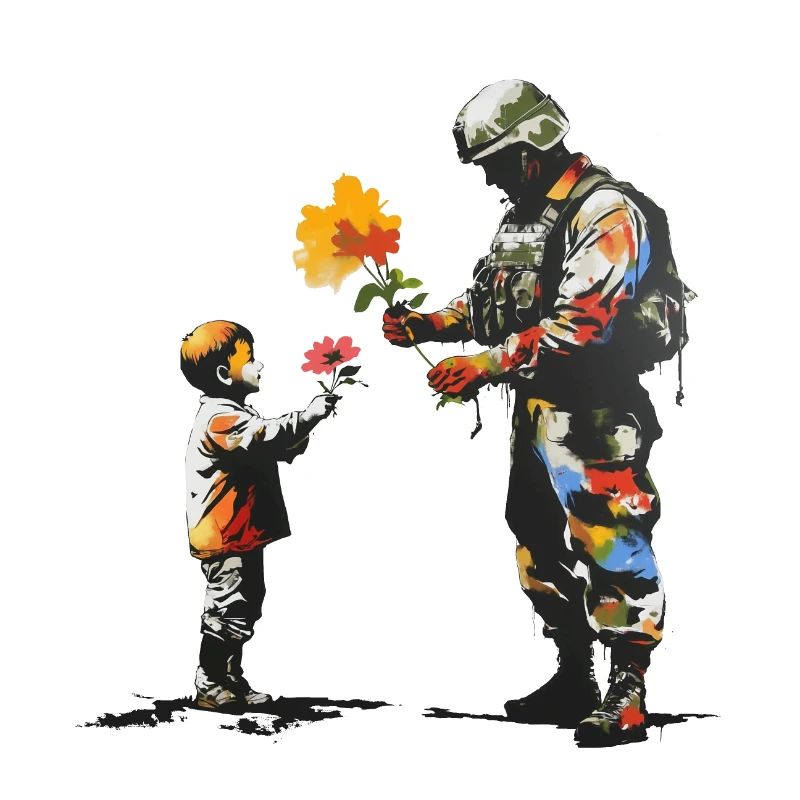 Graffiti de fleur de paix