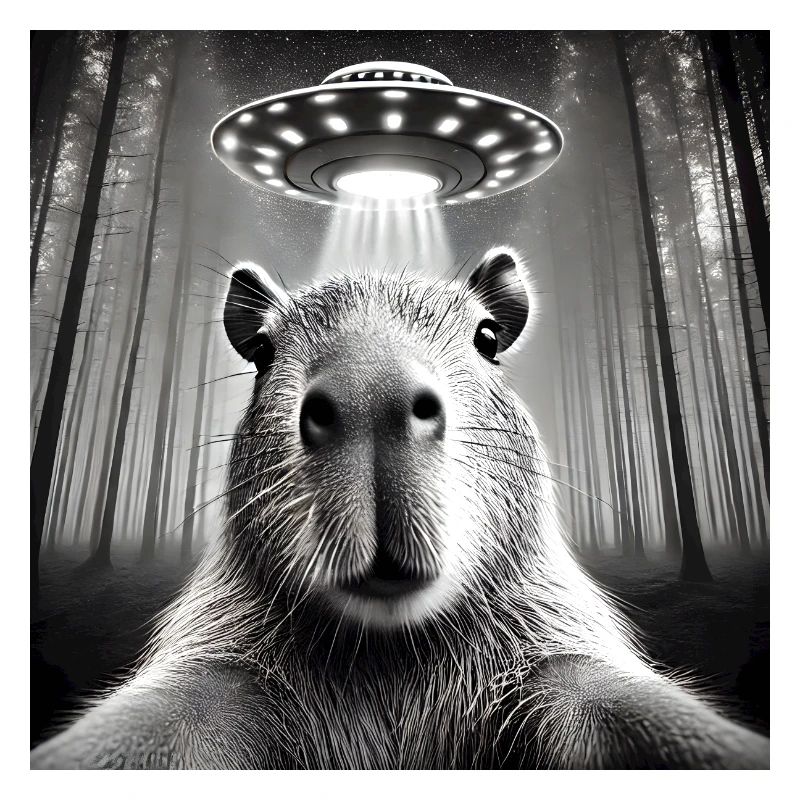 Funny Capybara UFOs Alien
