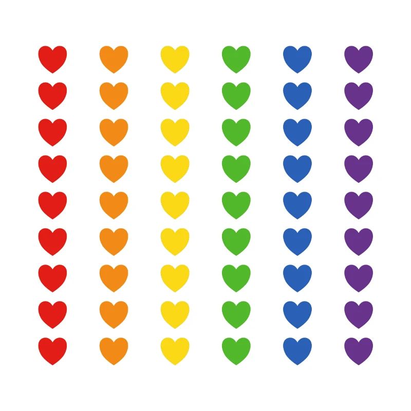 Drapeau arc-en-ciel coeurs