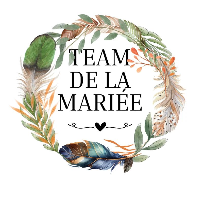 Team de la mariée couronne fleurs boho