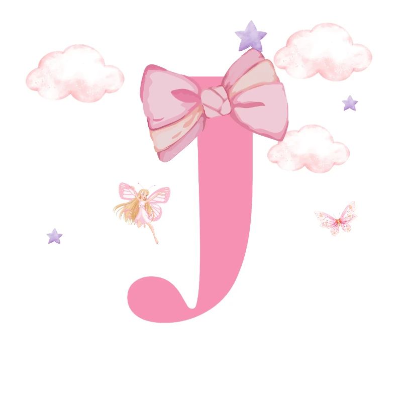 Letter j Pink Clouds