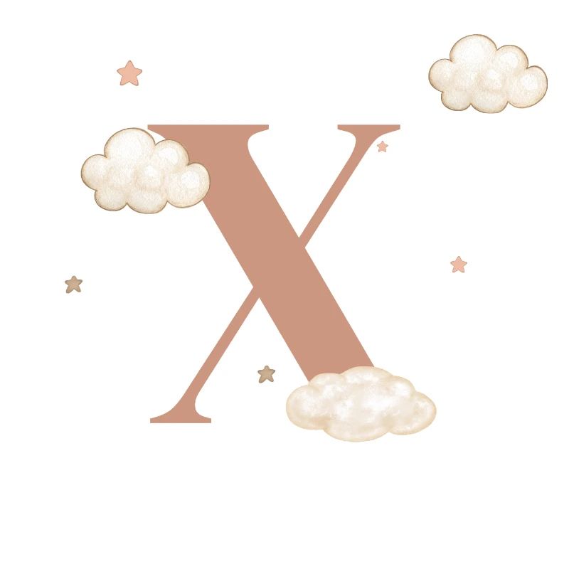 Letter x clouds stars