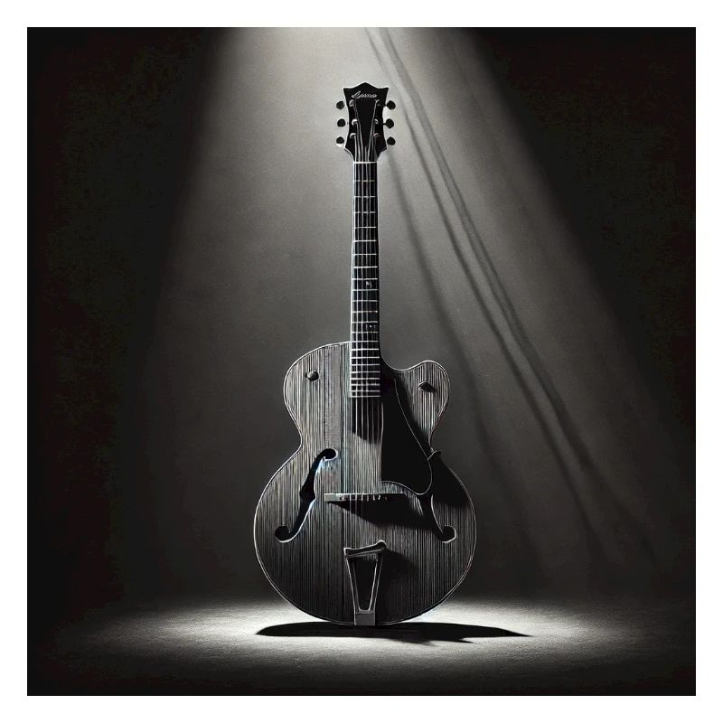 Schwarz-Weiß Gemälde einer E-Gitarre