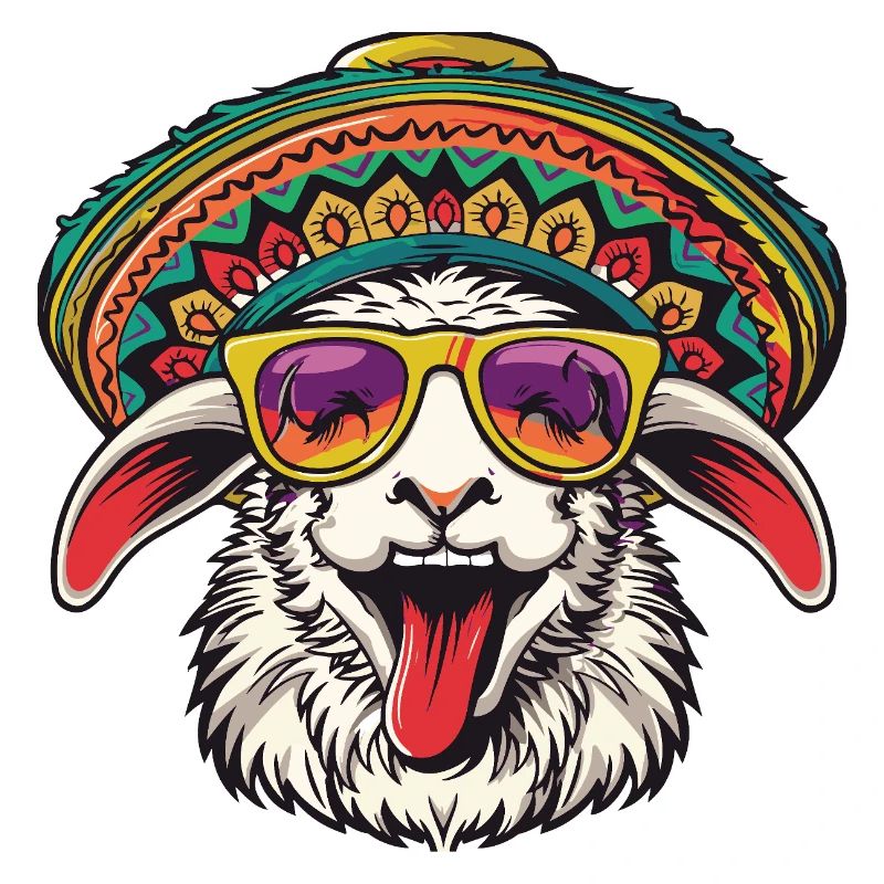 Sheep Comic Funny Sombrero
