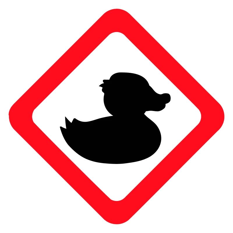 Duck Sign Warning Caution Danger Caution