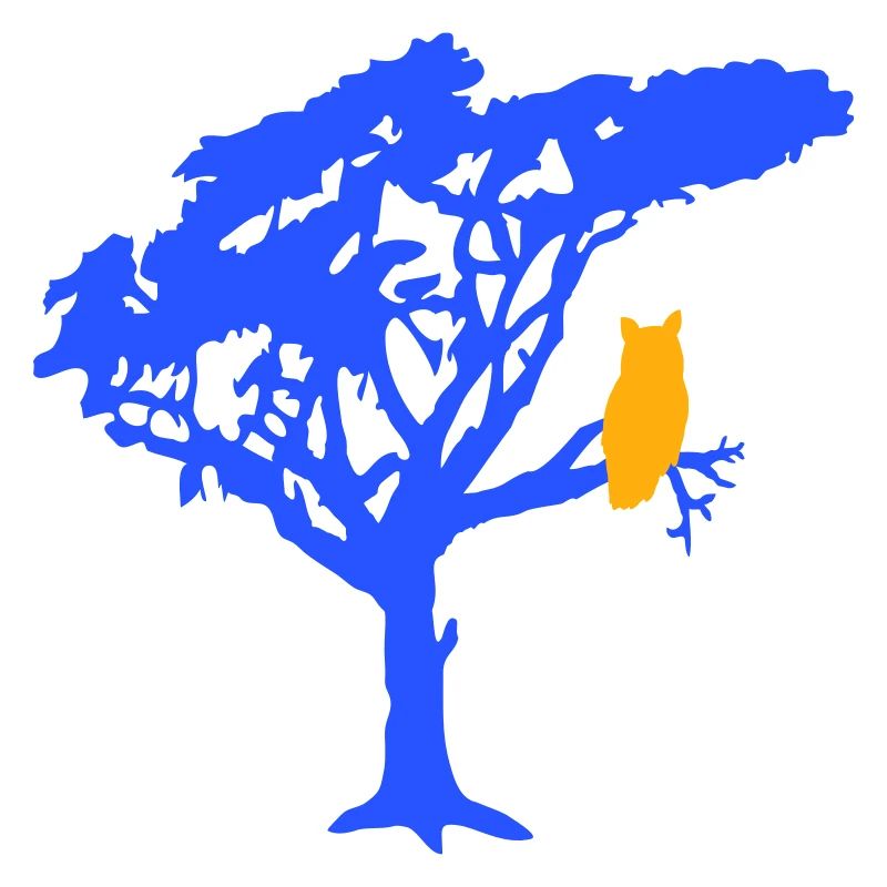 Owl Eagle Owl Branch Tree Forest Night Silhouette Outline Cute