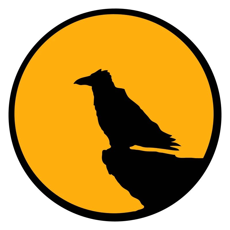 Vogel sitzt Mond nachts Klippe Werwolf heulen Wolf