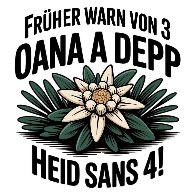 Frueher warn von 3 oana a depp - Heid sans 4!