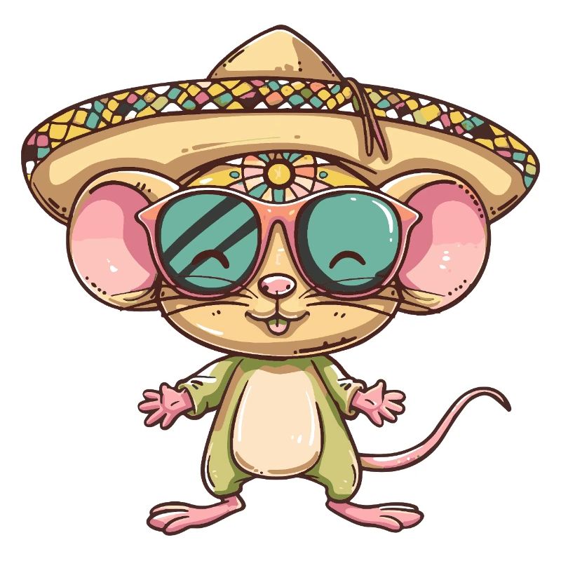 Mouse Comic Funny Sombrero