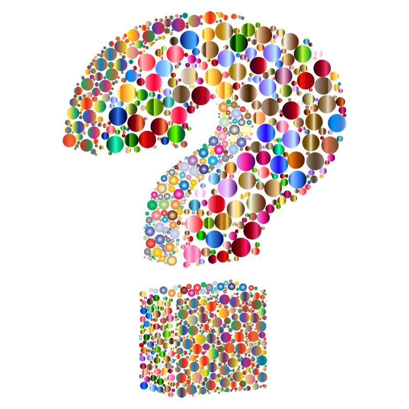 point d'interrogation arc-en-couleur