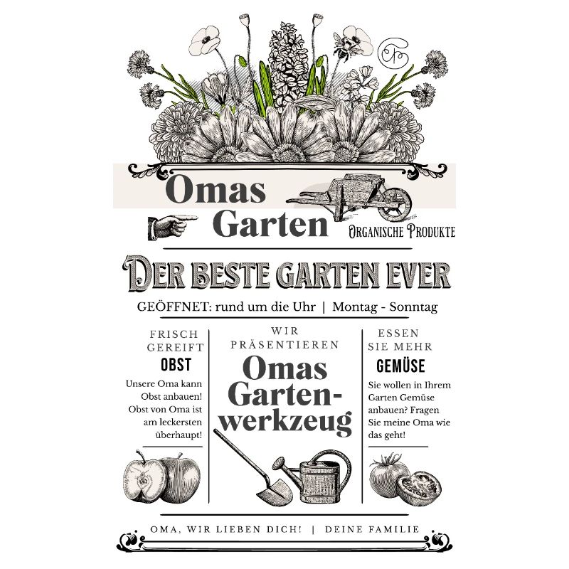 Oma Großmutter Garten Gärtnerin Geschenk