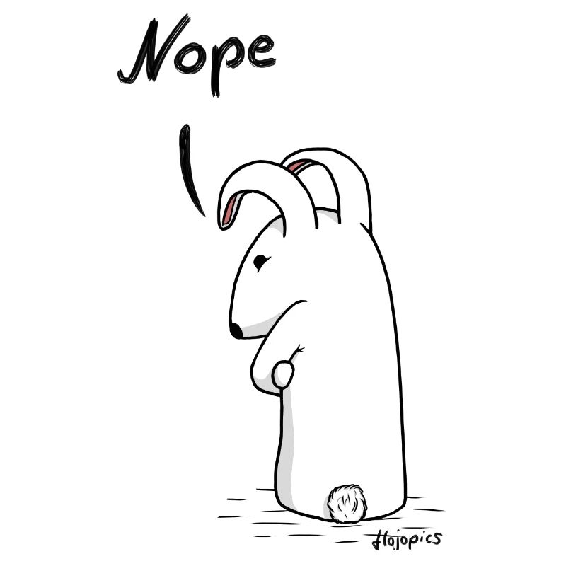 Grumpy bunny "Nope"