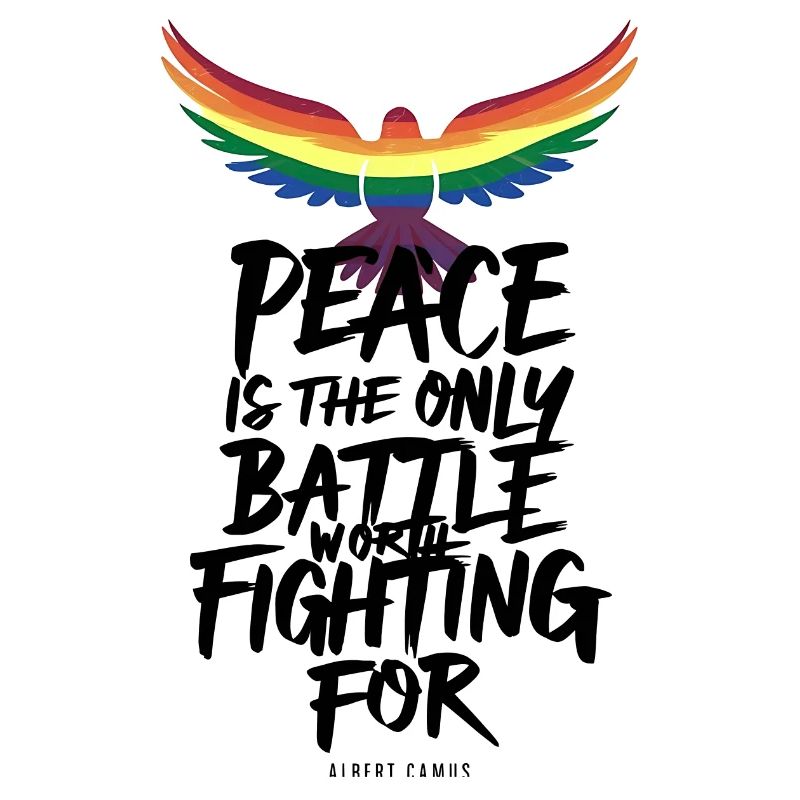 Fiery Rainbow Tongue Flight with Peace Message
