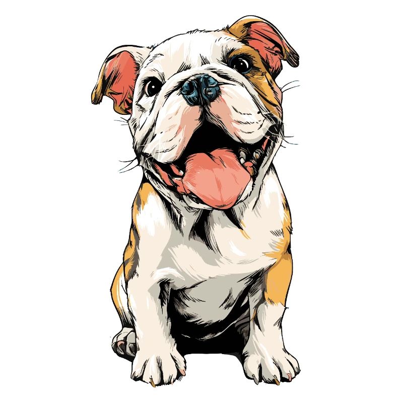 Illustration du chiot bouledogue anglais
