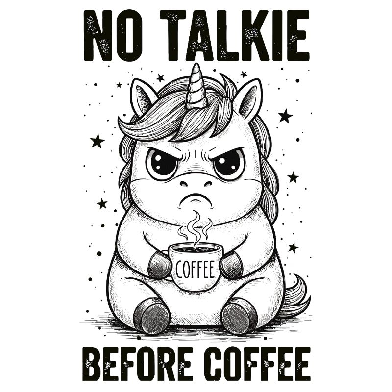 Pas de conversation devant une licorne amoureuse du café