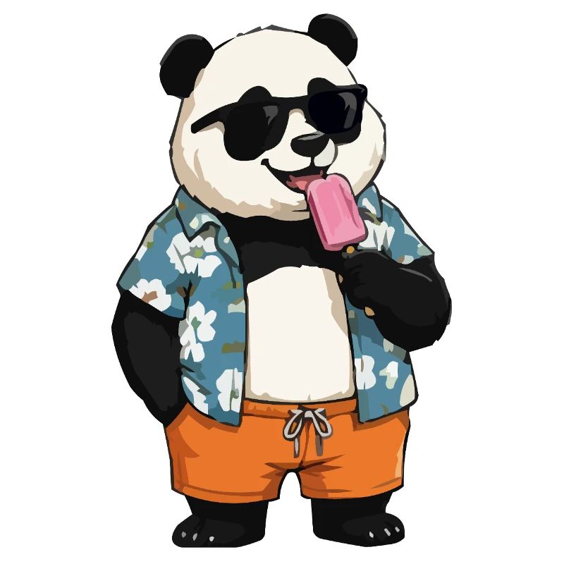 Panda Strand mit Eis
