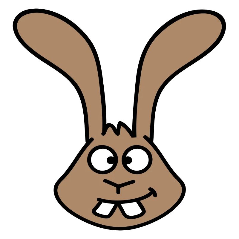 Rabbit looks squints grimace funny silly smile
