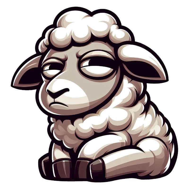 Skeptical Sheep Comic Funny Bull