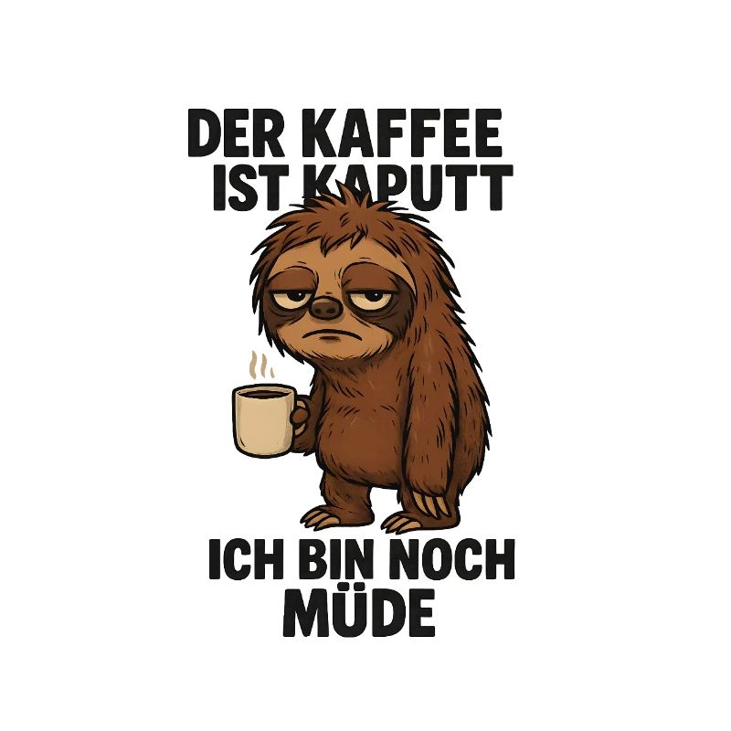 The coffee is broken I'm still tired sloth