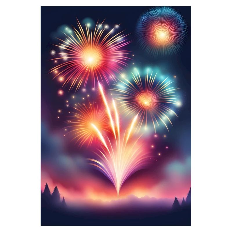 Sparkling and colorful firework celebration