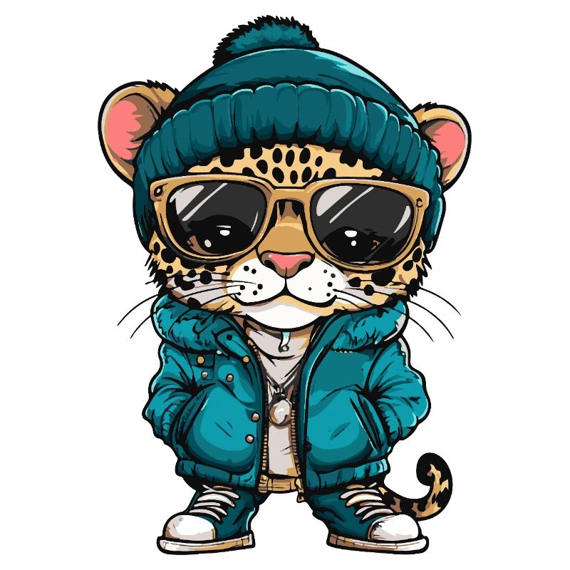 Léopard Bande dessinée cool
