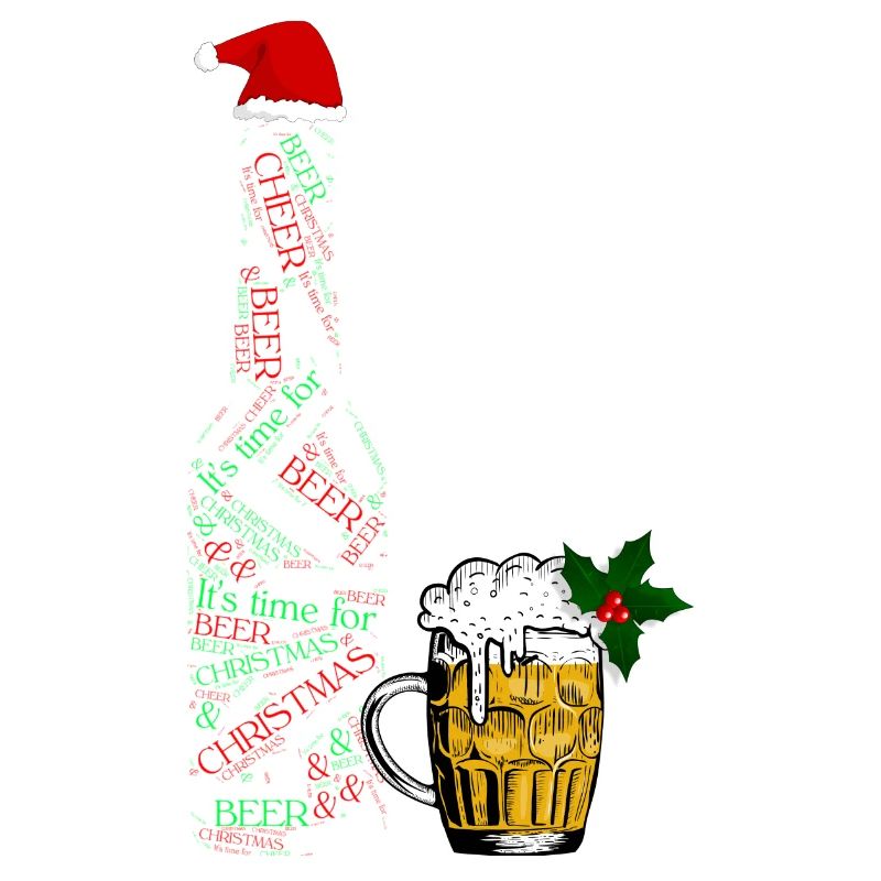Bouteille de bière festive