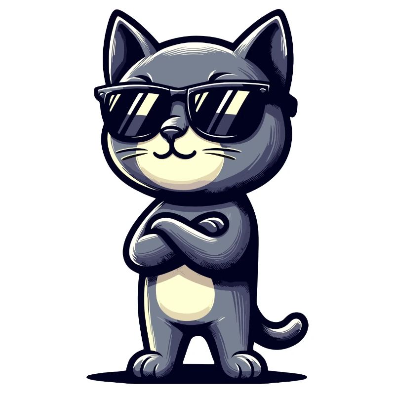 Design de chat cool avec des lunettes de soleil