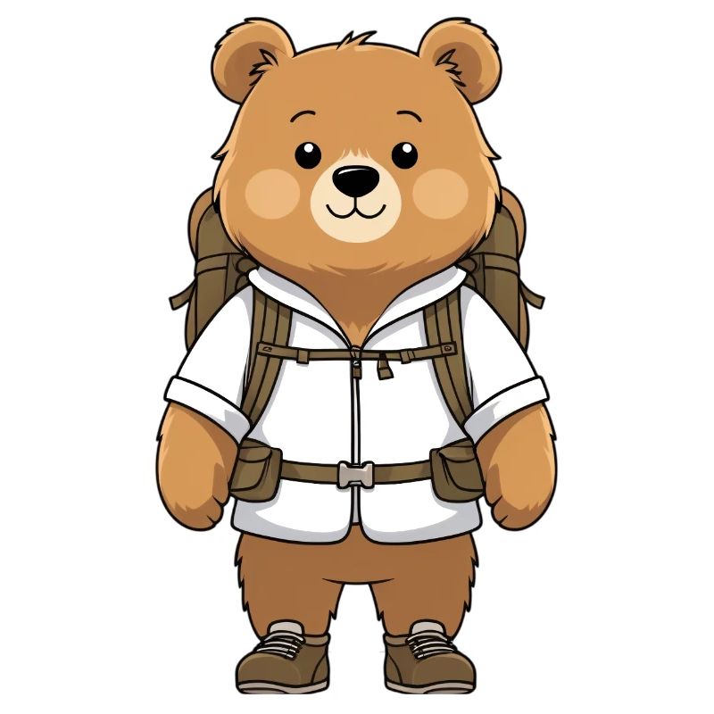 Adventure bear with backpack
