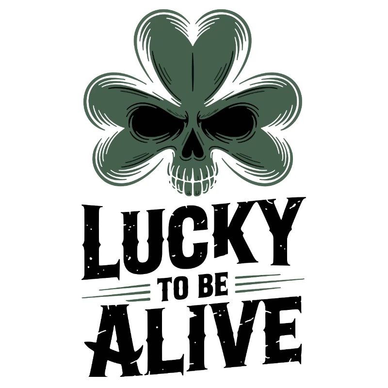 Shamrock Skull Happy Alive