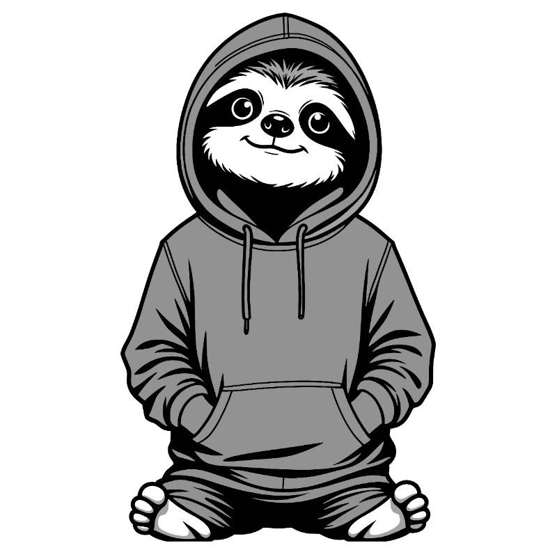 Slow-Chill Sloth Pullover Hoodie