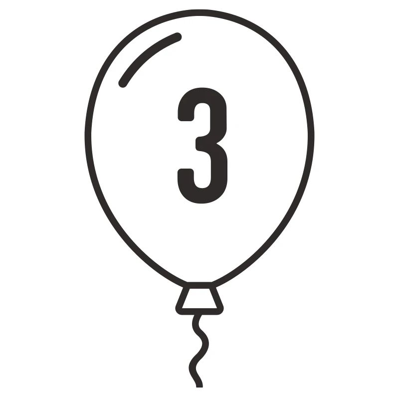 Ballon numéro 3 – Conception d’anniversaire et de fête