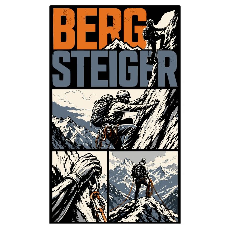 Bergsteiger Abenteuer Comic Design