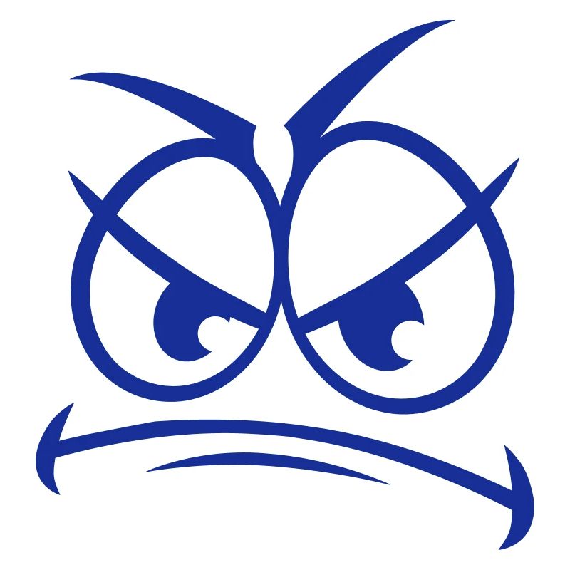 Evil wicked angry cartoon face