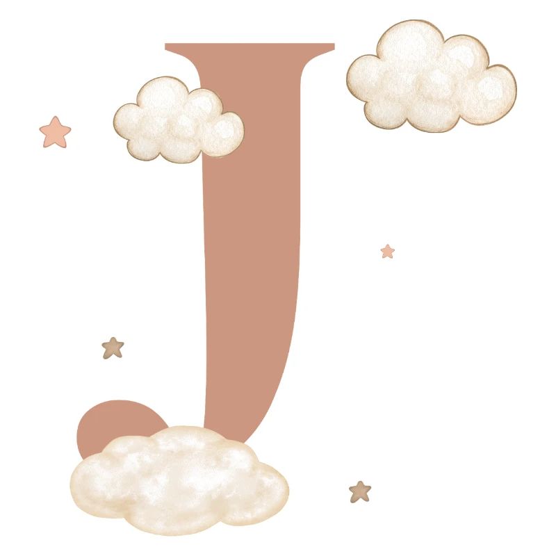 Letter j clouds stars