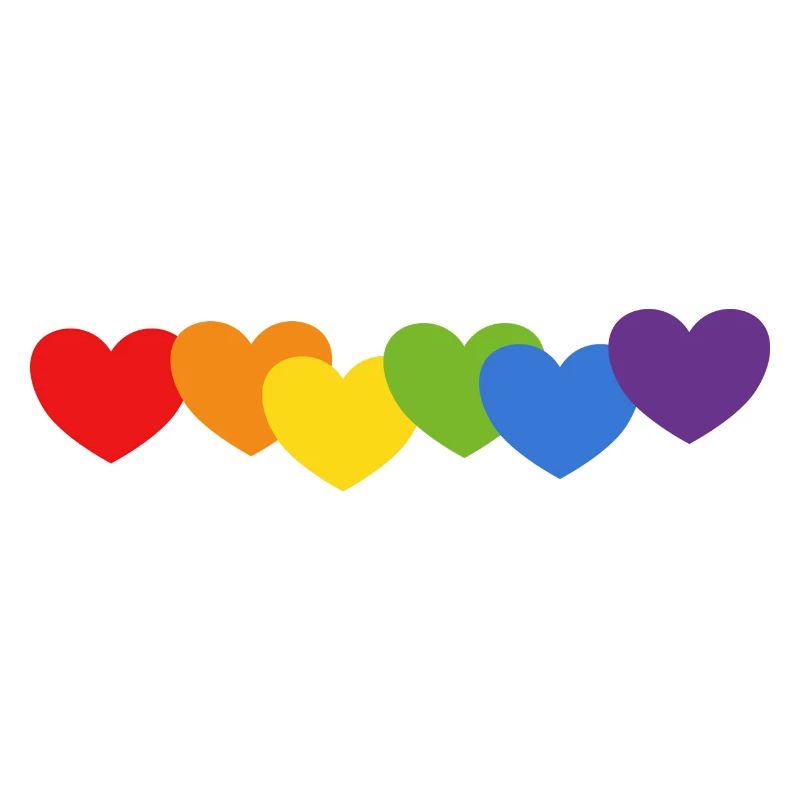 Rainbow Hearts Pride Flag Colors