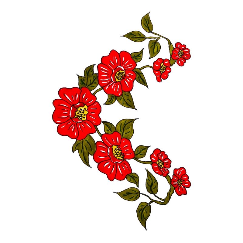 Red Floral Vine Pattern