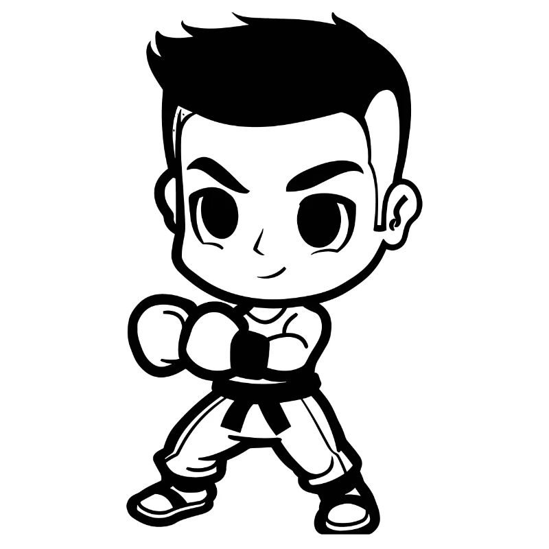 Kickboxing Boy Comic Look