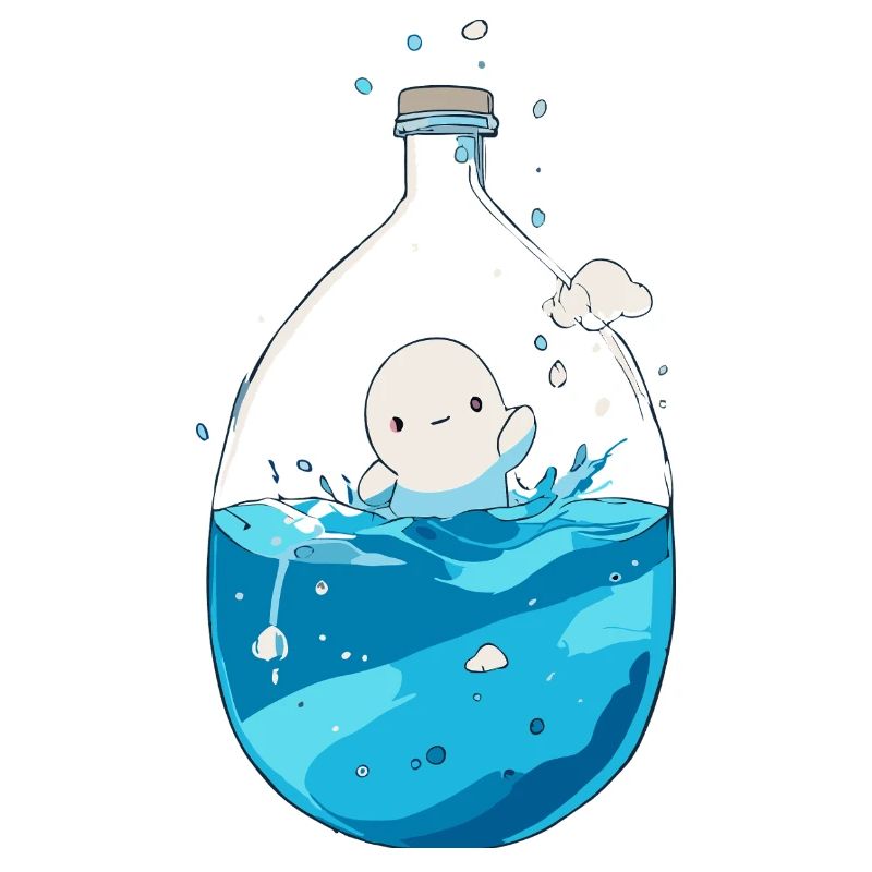 Whimsical Water Bottle Character Design